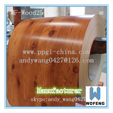 Prepainted wooden color pattern galvanized steel in ppgi rolls (Prepainted деревянный образец цвета из оцинкованной стали в рулонах PPGI)